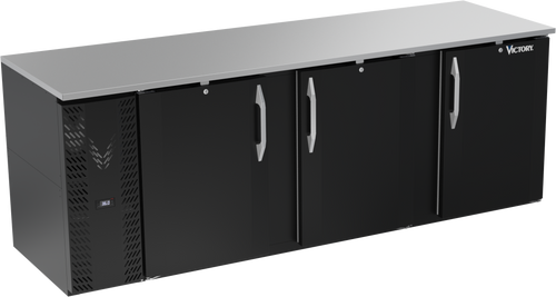 VBB94HC-F-B | 94" Solid Doors Food Rated Back Bar in Black
