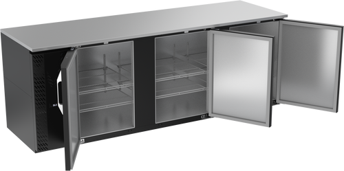 VBB94HC-F-B | 94" Solid Doors Food Rated Back Bar in Black