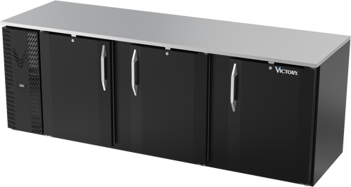 VBB94HC-F-B | 94" Solid Doors Food Rated Back Bar in Black