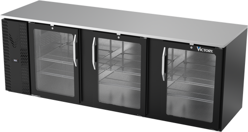 VBB94HC-G-B | 94" Glass Doors Back Bar in Black