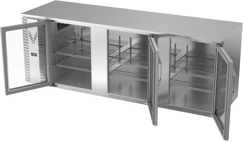 VBB94HC-G-S | 94" Glass Doors Back Bar in Stainless Steel
