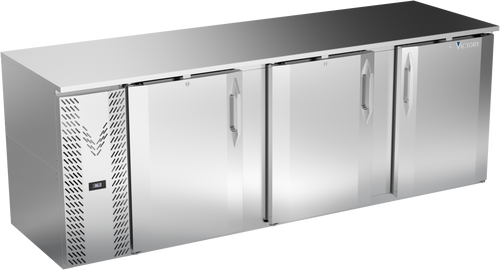 VBB94HC-S | 94" Solid Doors Back Bar in Stainless Steel