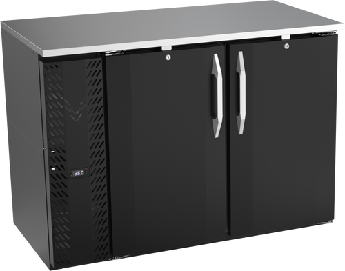 VBBN48HC-B | 48" Narrow Depth Solid Doors Back Bar in Black
