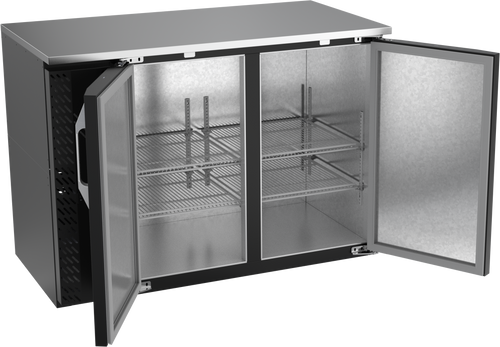 VBBN48HC-B | 48" Narrow Depth Solid Doors Back Bar in Black