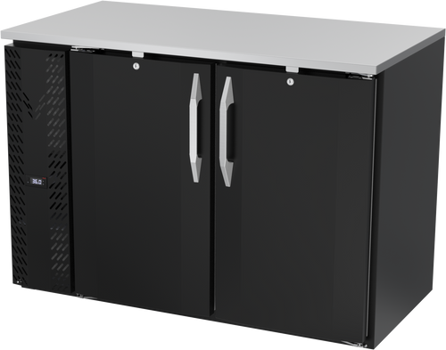 VBBN48HC-B | 48" Narrow Depth Solid Doors Back Bar in Black
