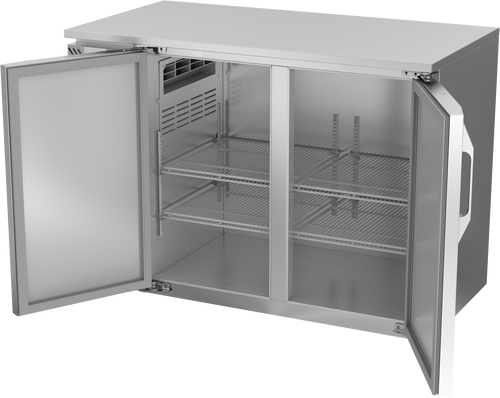 VBBN48HC-F-S | 48" Narrow Depth Solid Doors Food Rated Back Bar in Stainless Steel