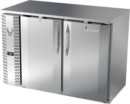 VBBN48HC-S | 48" Narrow Depth Solid Doors Back Bar in Stainless Steel