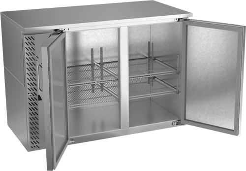 VBBN48HC-S | 48" Narrow Depth Solid Doors Back Bar in Stainless Steel