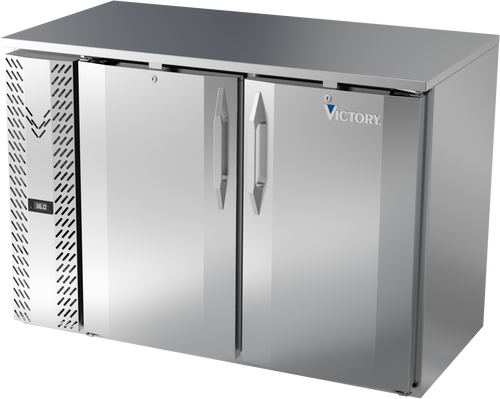 VBBN48HC-S | 48" Narrow Depth Solid Doors Back Bar in Stainless Steel