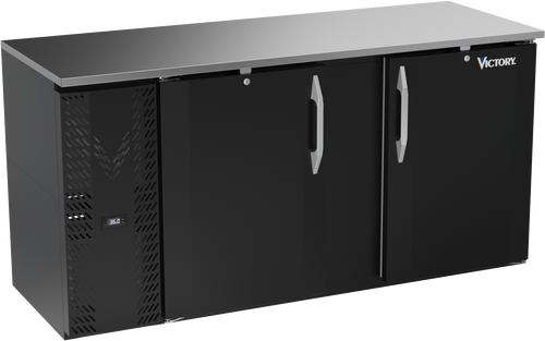 VBBN68HC-B | 68" Narrow Depth Solid Doors Back Bar in Black