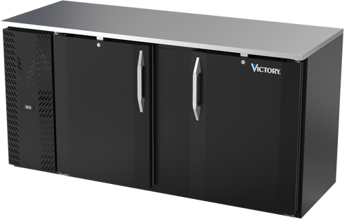 VBBN68HC-F-B | 68" Narrow Depth Solid Doors Food Rated Back Bar in Black
