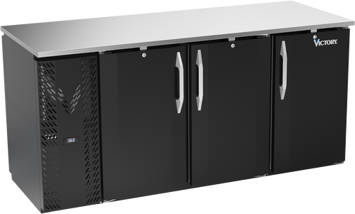 VBBN72HC-F-PT-B | 72" Narrow Depth Solid Doors Food Rated Pass-thru Back Bar in Black