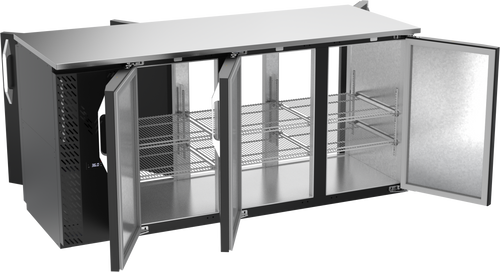 VBBN72HC-PT-B | 72" Narrow Depth Solid Doors Pass-thru Back Bar in Black