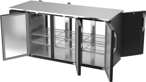 VBBN72HC-PT-B | 72" Narrow Depth Solid Doors Pass-thru Back Bar in Black