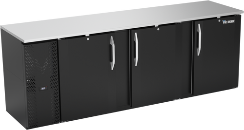 VBBN94HC-B | 94" Narrow Depth Solid Doors Back Bar in Black
