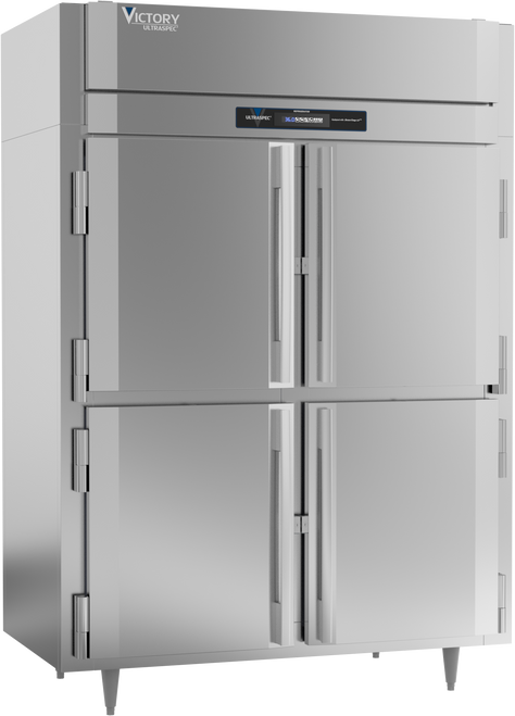 RSA-2D-S1-EW-PT-HD-HC | Ultraspec Extra Wide Pass-Thru Half Solid Door Refrigerator