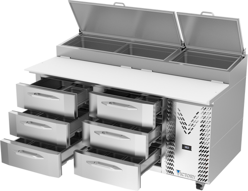 VPPD67HC-6 | 67" Pizza Prep Table