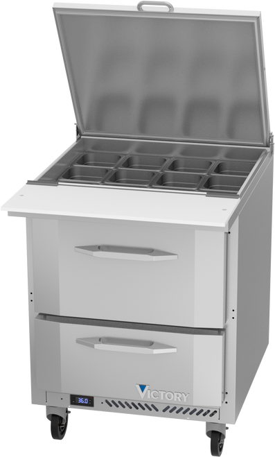 VSPD27HC-12B-2 | 27" Sandwich Prep Table with Mega Top VSPD27HC-12B-2 | 27" Sandwich Prep Table with Mega Top