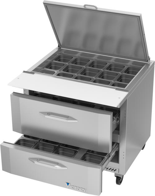 VSPD36HC-15B-2 | 36" Sandwich Prep Table with Mega Top VSPD36HC-15B-2 | 36" Sandwich Prep Table with Mega Top