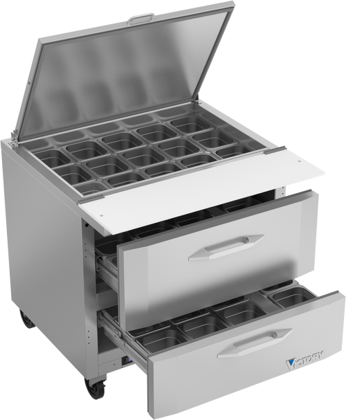 VSPD36HC-15B-2 | 36" Sandwich Prep Table with Mega Top