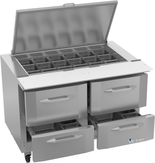 VSPD48HC-18B-4 | 48" Sandwich Prep Table with Mega Top