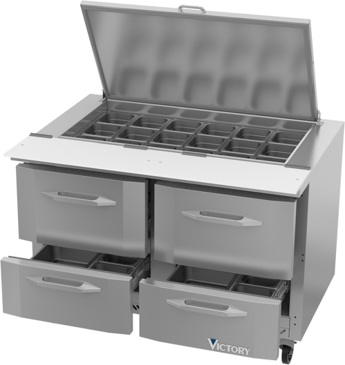 VSPD48HC-18B-4 | 48" Sandwich Prep Table with Mega Top