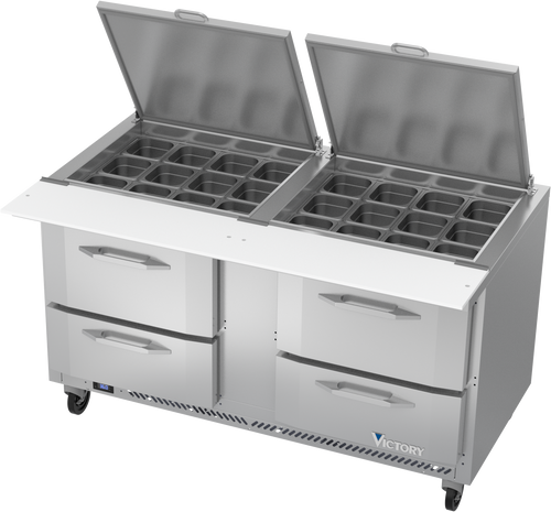 VSPD60HC-24B-4 | 60" Sandwich Prep Table with Mega Top VSPD60HC-24B-4 | 60" Sandwich Prep Table with Mega Top