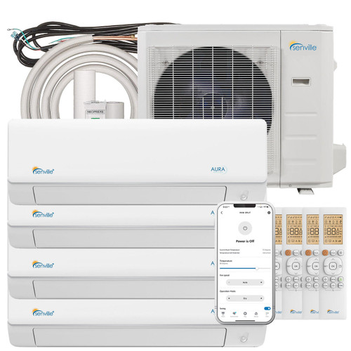 sin-san 36000 BTU Tri-Zone Mini Split Air Conditioner - Heat Pump