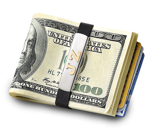 Sterling Silver Money Band With 14kt Gold Letters Deluxe Luxury Gift