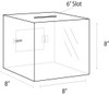 8x8x8 Clear Acrylic Locking Ballot Box