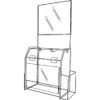 9.5x5x10 Deluxe Locking Clear Plastic Ballot Box with Header and Ad Frame  9.5x5x10 Deluxe Locking Clear Plastic Ballot Box with Header and Ad Frame