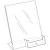 8.5x11 Slant Back Sign Holder with Business Card Pocket Diagram