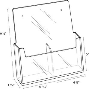 4x9 WALL MOUNT BROCHURE HOLDER 2 Pockets - Buy Acrylic Displays