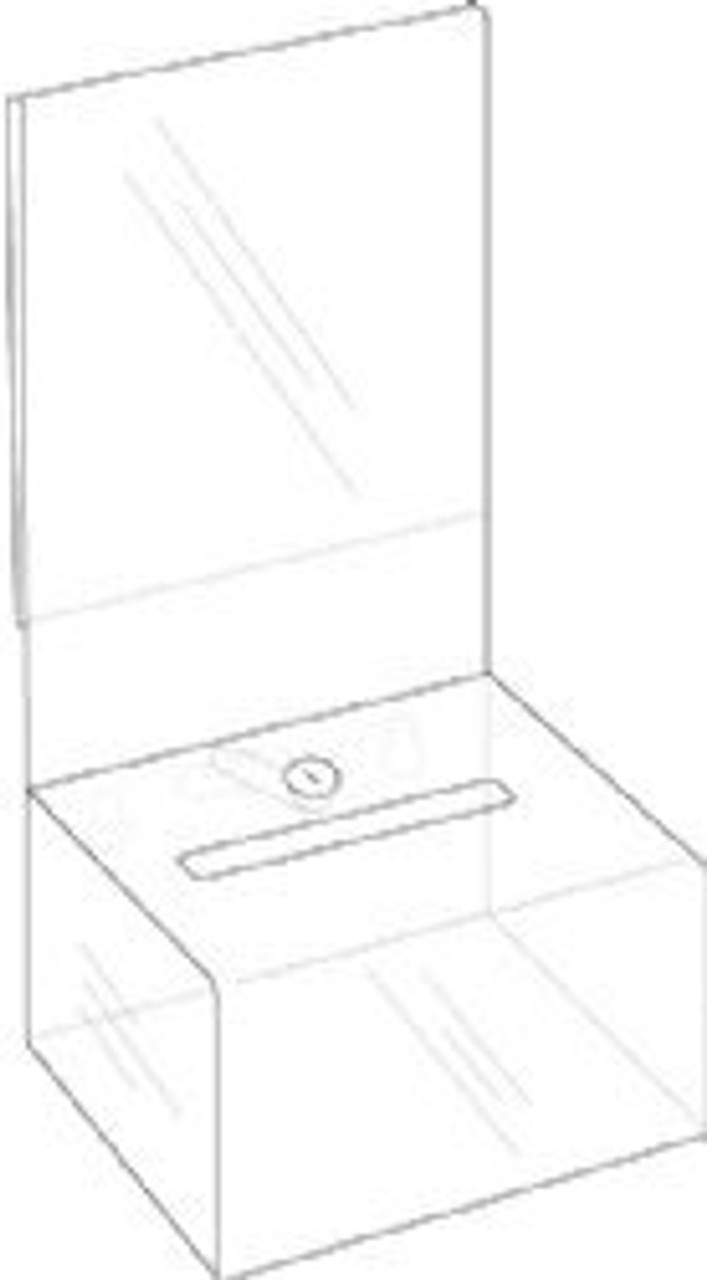 5x3x3 Clear Acrylic Coin Box with Header and Cam Lock Buy Acrylic