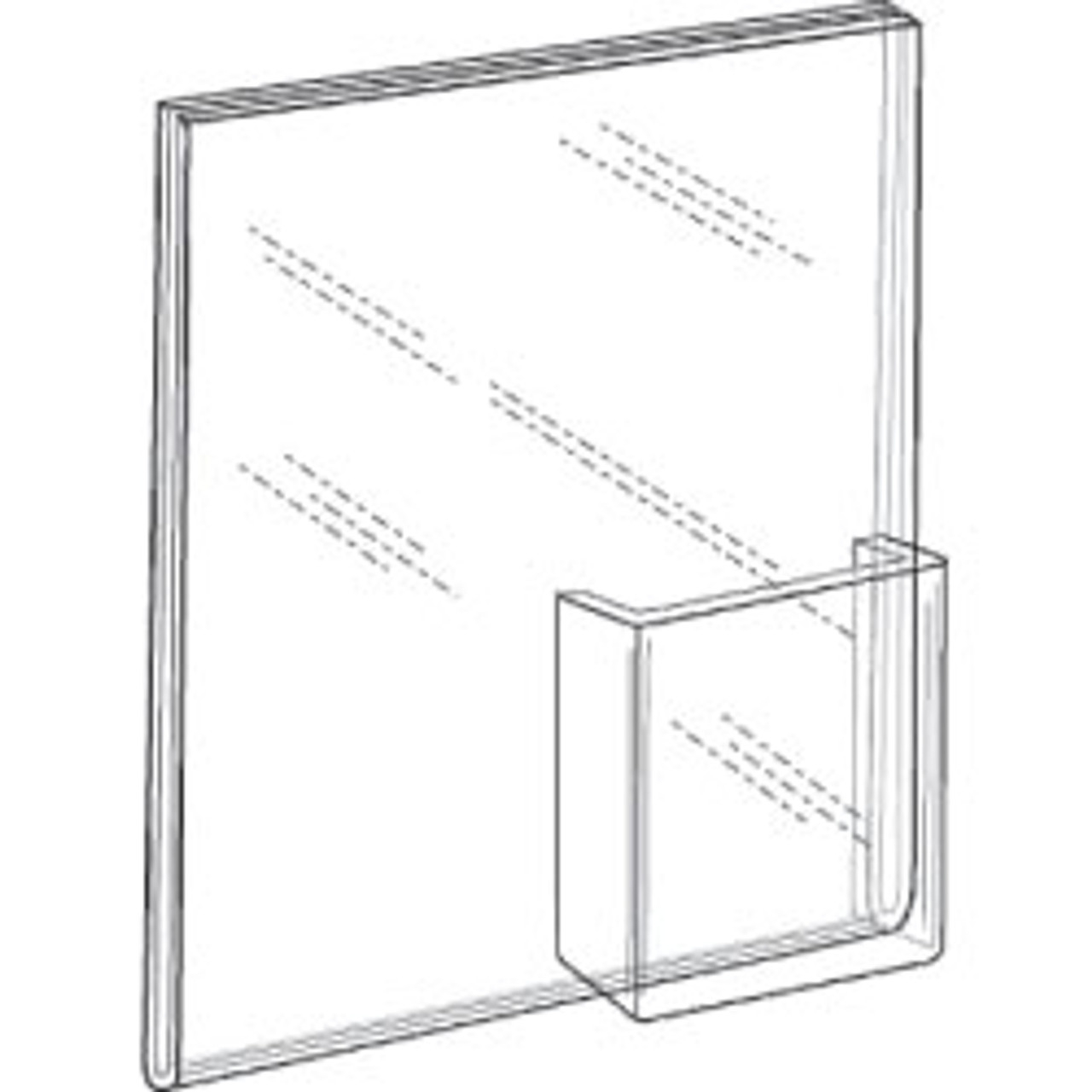 8.5X11 Wall Mount Sign Holder Ad Frame with Tri-Fold Brochure Pocket No  Holes