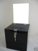 6x6x6 Black Ballot Box Sign Holder and Lock