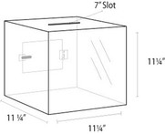 11x11x11 Clear Acrylic Locking Ballot Box
