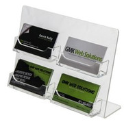 4 Pocket Clear Business Card Holder Easel DS-LHSC-2W2H