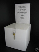 10x10 White Ballot Box Sign Holder and Lock