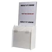 10x5x10 White Locking Ballot Box with Header 10x5x10 White Locking Ballot Box with Header