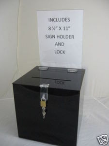 12x12 Black Ballot Box Sign Holder and Lock