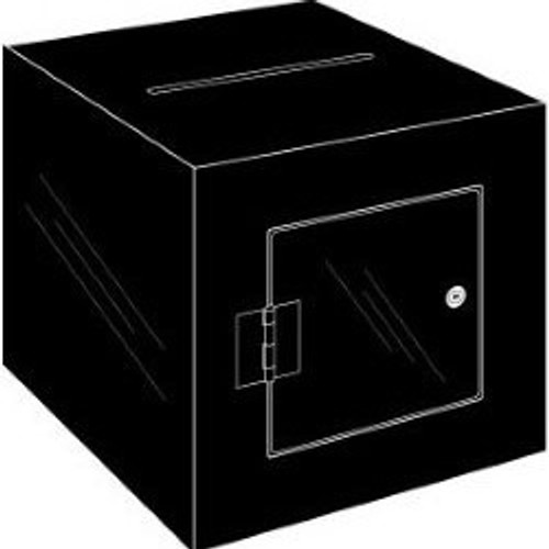 8x8x8 Black Acrylic Locking Ballot Box  