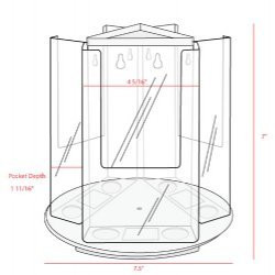 4x9 Rotating Brochure Holder 3 Pockets