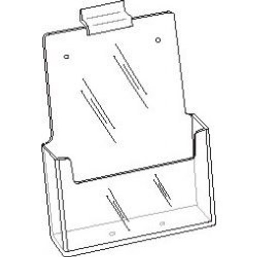 5.75 Wide Clear Acrylic Slatwall Brochure Holder Diagram