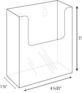 4x9 Clear Acrylic Wall-Mount Brochure Holder Diagram