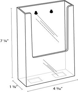 4x7 Clear Acrylic Wall-Mount Brochure Holder Diagram