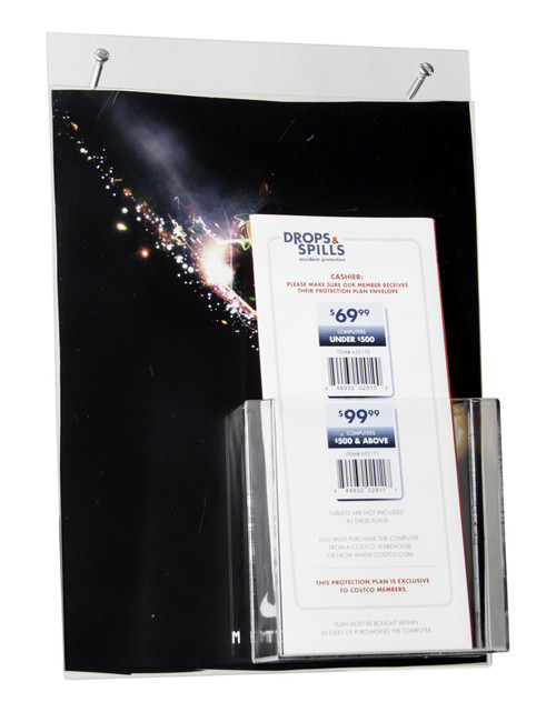 8.5x11 Wall Mount Sign with Pocket and Holes Display 8.5x11 Wall Mount Sign with Pocket and Holes Display