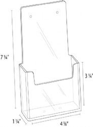 4x9 Angled Wall Mount Brochure Holder Diagram