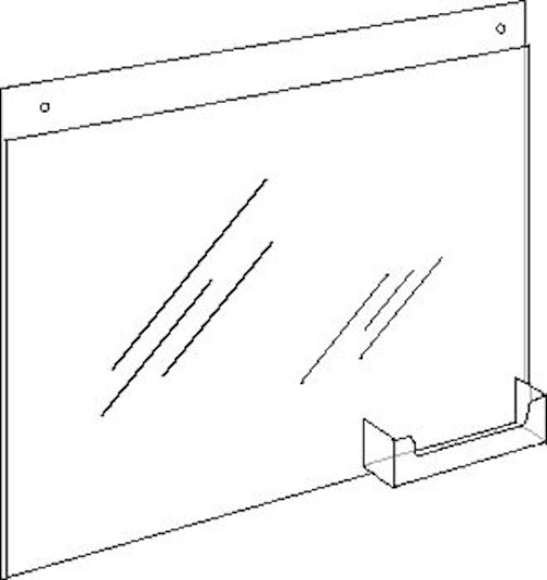 11 x 8.5 Wall Mount Sign with Holes and Business Card Pocket Diagram