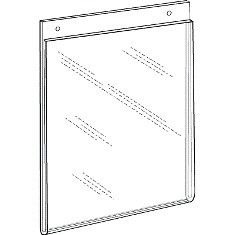 8.5x11 Portrait Wall Mount Sign Holder With Holes Diagram
